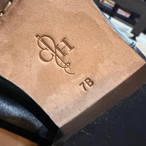 Cole Haan Black Suede Riding Boots Womens Size 7 Tall Buckle Strap Knee High - Picture 4 of 5